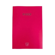 A4 Boy Plastik Kapak 80 Yaprak Kareli Defter Kenarı Kırmızı Çizgili 1 Adet U-dep - Kırmızı