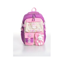 Kore Kawaii Tarzı Dondurma Desenli Çok Bölmeli Ilkokul Sırt Çantası, Kız Çocuk Okul Çantası Mor-pembe
