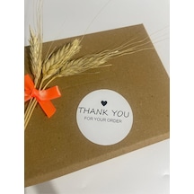 Thank You For Your Order Kalpli Siyah Yazılı Yuvarlak Yapışkanlı Etiket 5x5 Cm 100 Adet