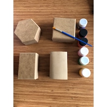 Eğitici Ahşap Hobi Boyama Seti Kutular