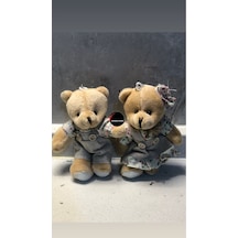 Sevimli Elbiseli Tulumlu Ayıcık Peluş Oyuncak Anahtarlık Uyku Arkadaşı Hediyelik 12 Cm Sevgiliye Eşe Yeşil