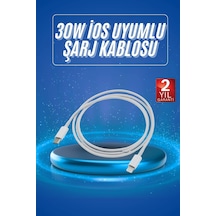 Type-c Ligtning 30w İos Şarj Kablosu Hızlı Şarj Kablosu Mavi