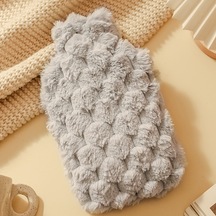 İmitasyon Tavşan Kürkü Su Dolu Pvc Soğuk / Sıcak Kompresler İçin Patlamaya Dayanıklı Sıcak Su Torbası, Renk: Mavi 1000ml