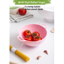 Akrilik Soft Pembe Mini Pirinç Süzgeçi & Bakliyat Süzgeçi 3 Su Bardağı Ölçülü Diğer