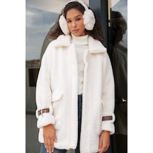 Bigdart 5206 Kadın Oversize Peluş Mont - Taba