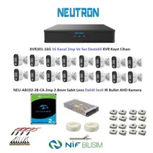 Neutron 2mp 16 Kameralı Sesli Dış Ortam Ahd Full Kamera Seti 2tb