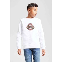 Tshirthane Motosiklet Born Free Build Custom Repair Baskılı Unisex Çocuk Be Beyaz