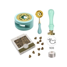 Davetiye Mum Mühürü Uygulama Seti Su Yeşili Renk 908 Barış Güvercini