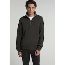 Colin's Colins Regular Fit Dik Yaka Düz Erkek Yeşil Sweatshirt Cl1082805 Q1.v2 Kha Haki