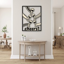Kadeh Tokuşturan Eller - Metal Tablo - Dec0290 96 X 125 Cm Çok Renkli