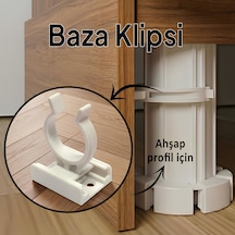 Ahşap Baza Klipsi Mutfak Dolap Tezgah Alt Kısım Kapatma Klips Mobilya Ayak Tutucu Toka Beyaz