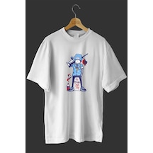 Noıssey -wed Gangster Çocuk Tasarım Baskılı Oversize T-shirt Tişört Beyaz