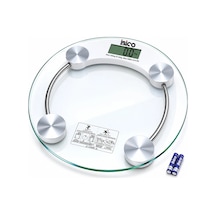 Dijital - Pilli Yuvarlak Banyo Baskül Terazi Tartı Lcd Ekran 180kg/0.1g 30x30cm İ11-026 5468