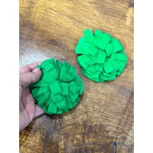 2 Adet Yeşil Kabartma Arma Apolet Çiçek Dikiş Aksesuarı 10x10 Cm