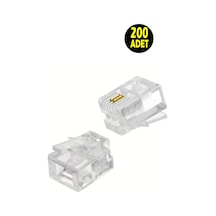 200 Adet Rj11 6p/2c Kablolu Telefon Kablosu Soketi Ucu -rj11 6p/2c Uç