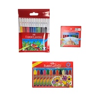 Faber Castell Kırtasiye Okul Seti Keçeli Kalem Kuru Boya Pastel
