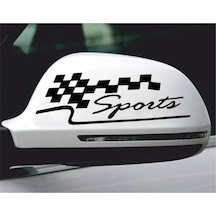 2 Adet Sport Yan Ayna Oto Sticker Araba Sticker Siyah 20 X 7 Cm