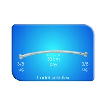 Flex Çelik Su Hortumu 3/8 3/8 Uç 30 Cm Boy 1 Adet