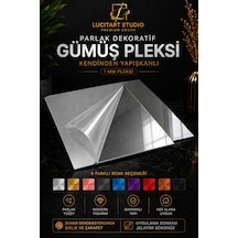 10 Adet 1mm Dekoratif Kare Gümüş Pleksi - 10x10, 15x15, 20x20, 25x25, 30x30, 35x35, 40x40 Cm Kendinden Yapışkanlı Duvar Dekorasyonu Ürünü Pleksi Ayna Beklentisiyle Almayınız