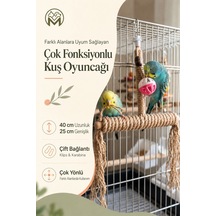 Mivra Pets Çok Fonksiyonlu Kuş Oyuncağı Jüt Tünek 40x25 Cm