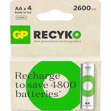 GP ReCyko GP270AAHCEMTR 2600 mAh AA Ni-MH Şarj Edilebilir Kalem Pil 4'lü