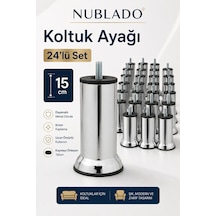 24'lü Mobilya Kanepe Baza Yatak Koltuk Destek Yükseltme Ayağı M8 Civatalı Krom Metal Ayakları 15 Cm Gri