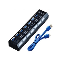 Alfais 5258 7 Port Usb 3.0 2.0 Hub Çoklayıcı Çoğaltıcı Anahtarlı Switch