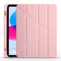 Apple Uyumlu iPad 11.nesil 2025 A16 Kılıf Tri Folding Silikon Kalem Bölmeli Katlanabilir Standlı Pu Deri Yumuşak Kapak Kapaklı Kılıf