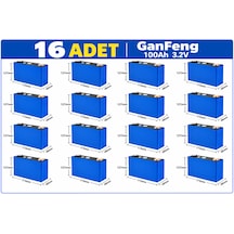 Ganfeng 3.2v 100ah Lifepo4 Prizmatik Hücre A Grade    Testli