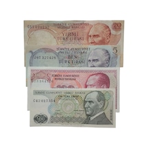 6. Emisyon 7. Emisyon 4 Adet Koleksiyon Eski Kağıt Para. Para Koleksiyonu.