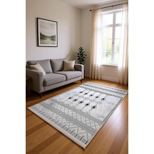 Blghome Dokuma Tabanlı Dijital Baskı Halı Blg3826 Gri