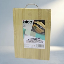 Lüks Ahşap Bambu Kesim Panosu 24x34 Cm Metal Kulplu 12v
