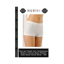 Hadpols Özel Seri Klasik Tarz Terletmeyen Modern Tasarım Beyaz Dikişsiz Kadın Boxer Korse Korse - 700
