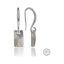 Swarovski Crystal Taşlı Gümüş Beyaz Baget Sallantılı Kadın Küpe
