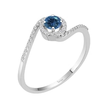 Sirius Pırlanta Ve London Blue Topaz Taşlı Romana Yüzük 0823R0180