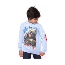 Toontoy Kids Toontoy Erkek Çocuk Baskılı Sweatshirt Mavi