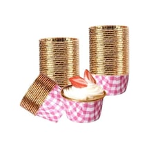 Cupcake/muffin /suffle Kek Kapsülü Pembe Desenli 50 Li Yeşil