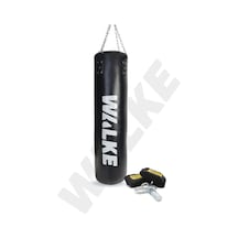 Walke 120x32 Cm Geniş Kum Torbası Boks Bandajı Dolu Tavan Apartı Hediyeli Üründür Siyah