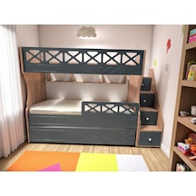 Cordoba Mdf Yavrulu 3 Lü Ranza Meşe Antrasit