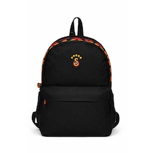 Galatasaray Lisanslı 3 Bölmeli Sırt Çantası - Laptop Bölmeli Su İtici Özellikli Siyah Okul Çantası