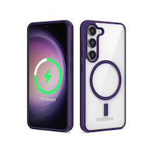 Galaxy Uyumlu S22 Kılıf Kenarlar İnce Arka Kısım Magsafe Kamera Yükseltili Silikon Pazarplus Mor