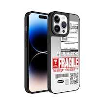 Apple Uyumlu iPhone 14 Pro Max Aynalı Desenli Kamera Korumalı Parlak Klfs Mirror Kılıf fragile Fragile