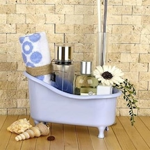 Buffer Dekoratif Mini Küvet Şeklinde Çok Amaçlı Banyo Düzenleyi Mavi