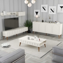 Variant Lyon 3 Lü Salon Takımı - Krem / Ceviz