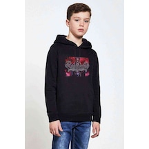 Tshirthane Ensiferum Unsung Heroes Baskılı Unisex Çocuk Kapüşonlu Sweatshirt Siyah