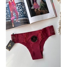 Orijinal Lazer Kesim Üstün Kalite Spandex Invisible Dikişsiz Dant Bordo