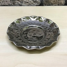 Çirtlikli Bakır Çay Tabağı Gümüş