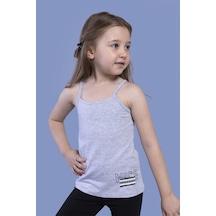 Toontoy Kids Toontoy Kız Çocuk Taş İşlemeli Atlet Gri Melanj