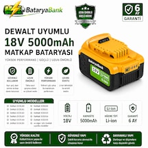 Dewalt 18v 5ah Uyumlu Matkap Bataryası