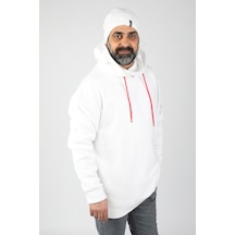 Unisex Kapüşonlu Polar  Beyaz